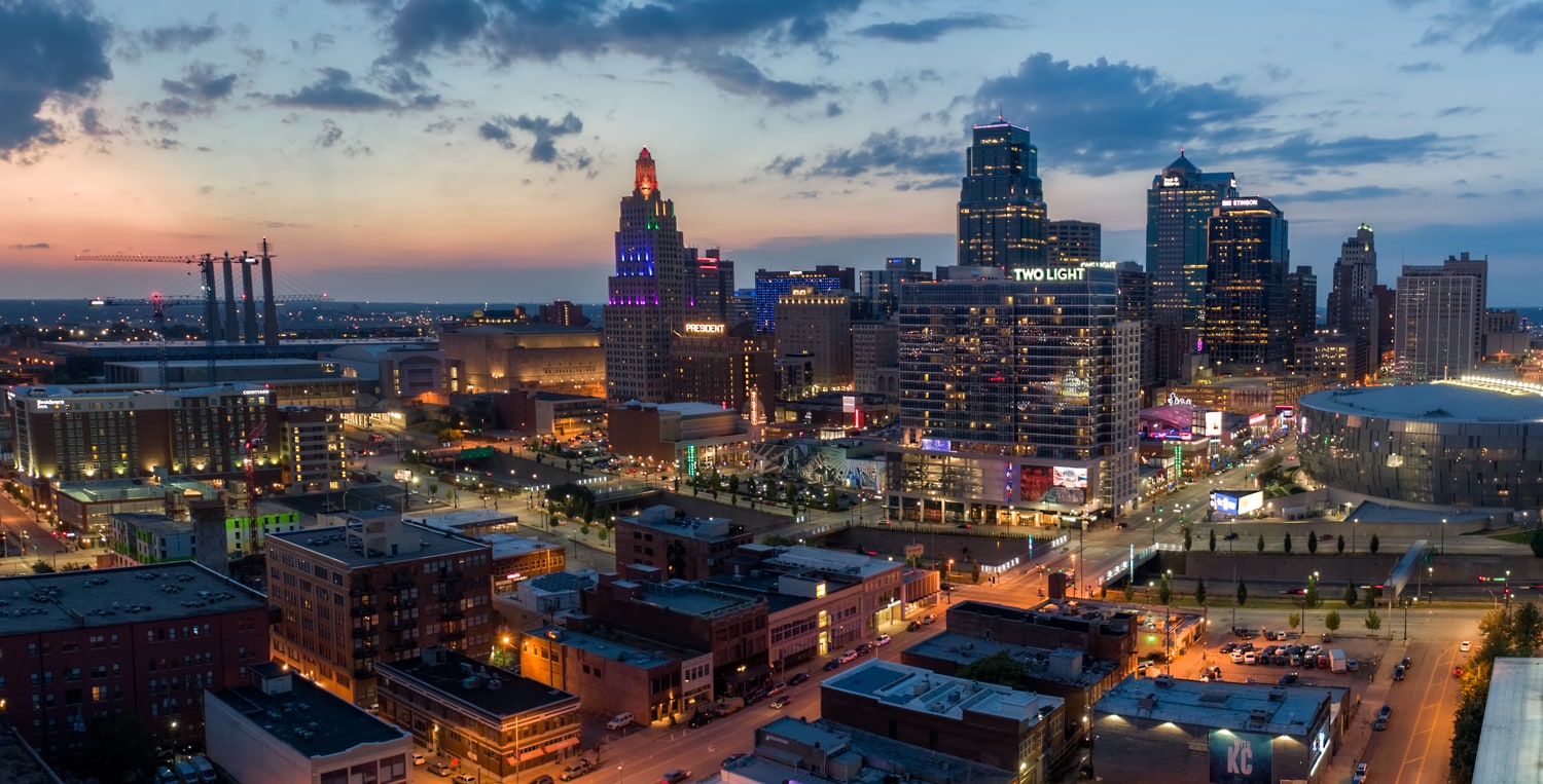 Kansas City skyline at dusk